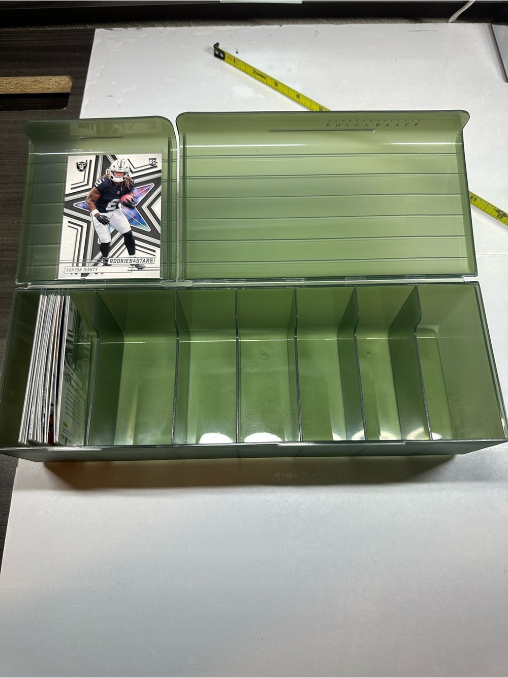 Plastic Card Storage Box Organizer in Green